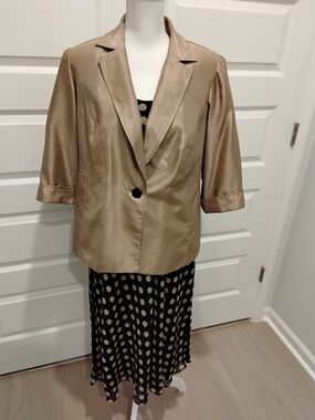 Dana Kay Black Dress with Gold Polka Dots with JACKET